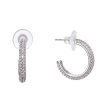 Online Gregory Ladner Micro Cz Hoop Earrings Gregory Ladner Discount Rhodium