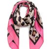 New Gregory Ladner Animal Print Kerchief With Border Gregory Ladner Promotions Fuschia