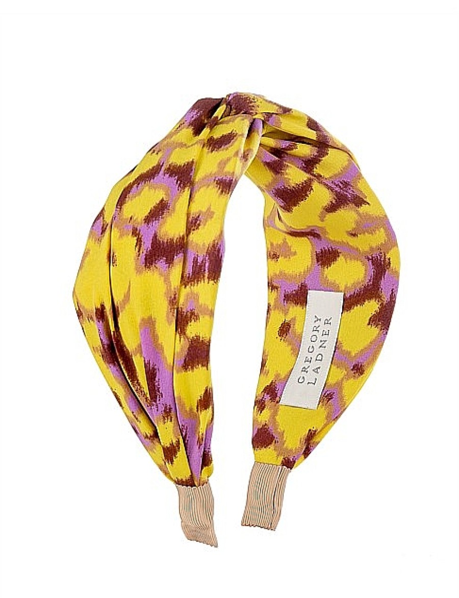 Hot Gregory Ladner Animal Print Turban Gregory Ladner Discount Yellow